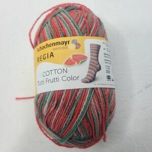 REGIA Cotton Color TUTTI FRUTTI Sock Yarn Cotton Nylon Poly 100 Gram Ball #02421